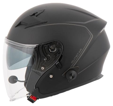 OUTSTAR - CASCO JET CON INTERFONO SENA - URBAN - SPORT - TOURING SENA  BLACK