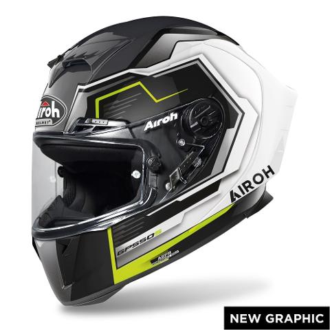 AIROH GP 550 S  RUSH  AIROH WHITE/ YELLOW