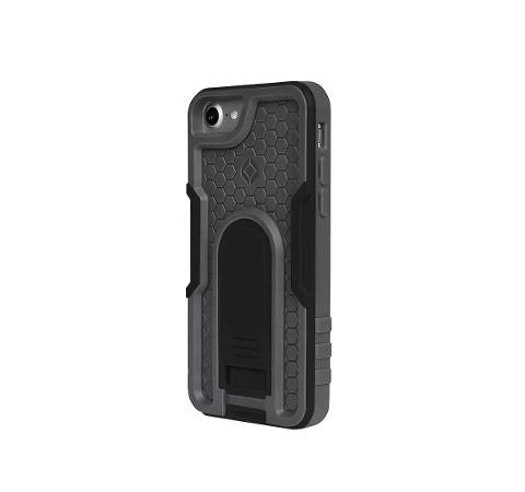 PORTA SMARTPHON IPHONE 7/8/SE GREY BLACK- COVER RIGIDA GRIGIA NERA - SISTEM LOCK/UNLOCK X-GUARD COVER