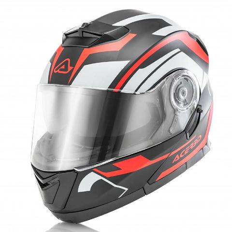 CASCO SEREL MODULARE ACERBIS BLACK/RED/ GREY
