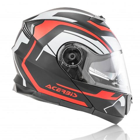 CASCO SEREL MODULARE ACERBIS BLACK/RED/ GREY
