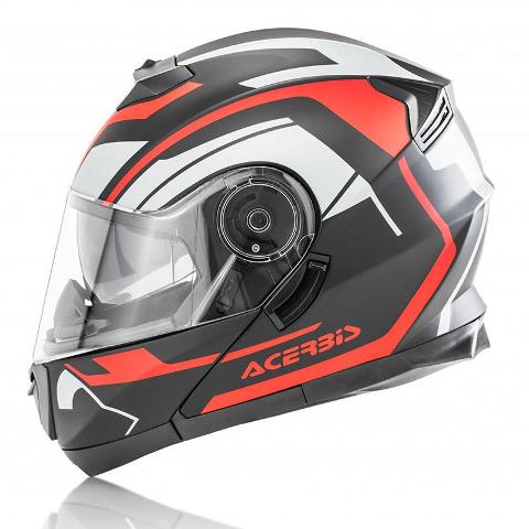 CASCO SEREL MODULARE ACERBIS BLACK/RED/ GREY