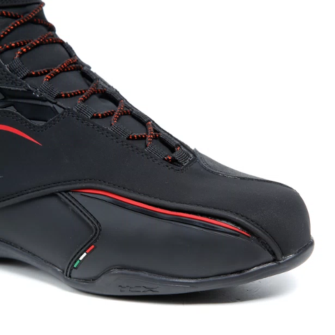 ZETA WP Scarpe moto certificate impermeabili. TCX BLACK RED
