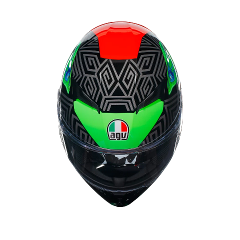 K3 CASCO MOTO INTEGRALE 2206 AGV KAMALEON BLACK/RED/GREEN