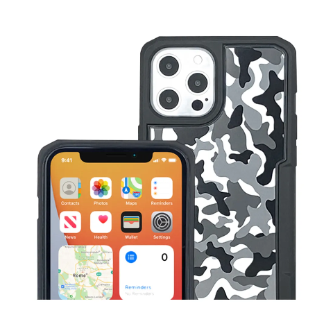 COVER IPHONE 12 MINI X-GUARD - INTUITIVE CUBE CLEAR CAMO ARMY SNOW