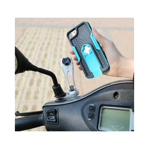 MIRROR MOUNT A+ - SUPPORTO PER SPECCHIETTO X-GUARD - INTUITIVE CUBE ARGENTO - M8 / M10 / M12