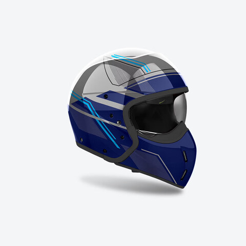 CASCO CROSSOVER J 110 AIROH SLIM BLUE GLOSS