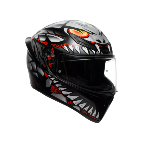 K1-S LYZARD AGV MATT BLACK/GREY/RED