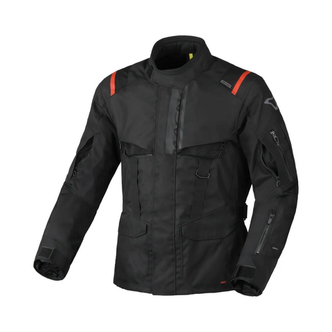 RANCHER 2.0 GIACCA DA MOTO IMPERMEABILE MACNA BLACK RED