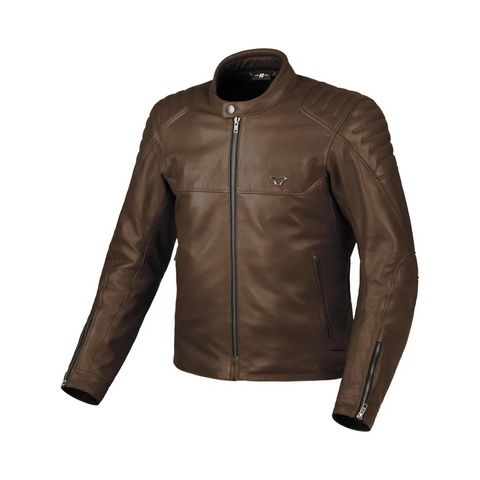 LANCE 2.0 - GIUBBOTTO DA MOTO IN PELLE - CASUAL - URBAN - CUSTOM - VINTAGE - RETRO' MACNA BROWN
