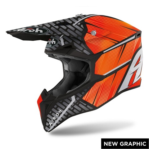 WRAAP IDOL  ORANGE MATT AIROH Casco off-road - cross in resina termoplastica