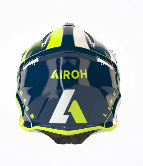AVIATOR ACE AMAZE BLUE GLOSS AIROH Casco Fuoristrada in fibra