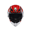 K1-S LION CASCO MOTO INTEGRALE AGV BLACK - RED - WHITE