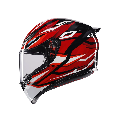 K1-S LION CASCO MOTO INTEGRALE AGV BLACK - RED - WHITE