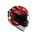 K1-S LION CASCO MOTO INTEGRALE AGV BLACK - RED - WHITE