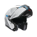 TOURMODULAR  CASCO MOTO MODULARE E2206 AGV FREQUENCY LIGHT GREY/BLUE