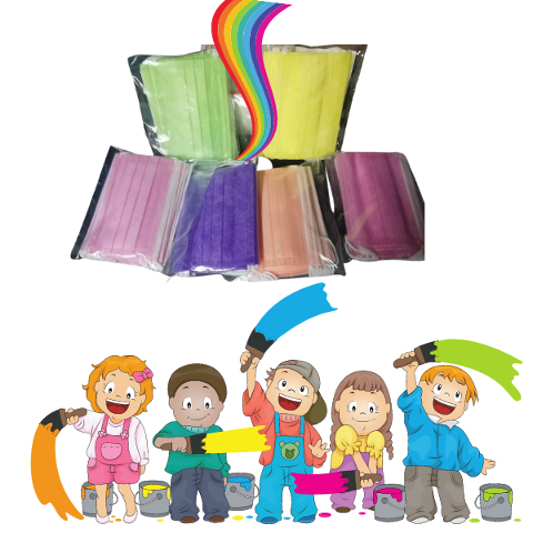 MASCHERINA CHIRURGICA COLORATA PER BAMBINI  SMC CONFEZIONE DA 50 PZ