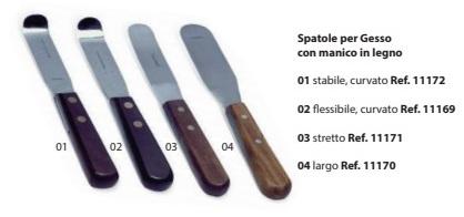 Spatole per Gesso con manico in legno  BARTOLINI DENTAL GROUP 11169/11170/11171/11172