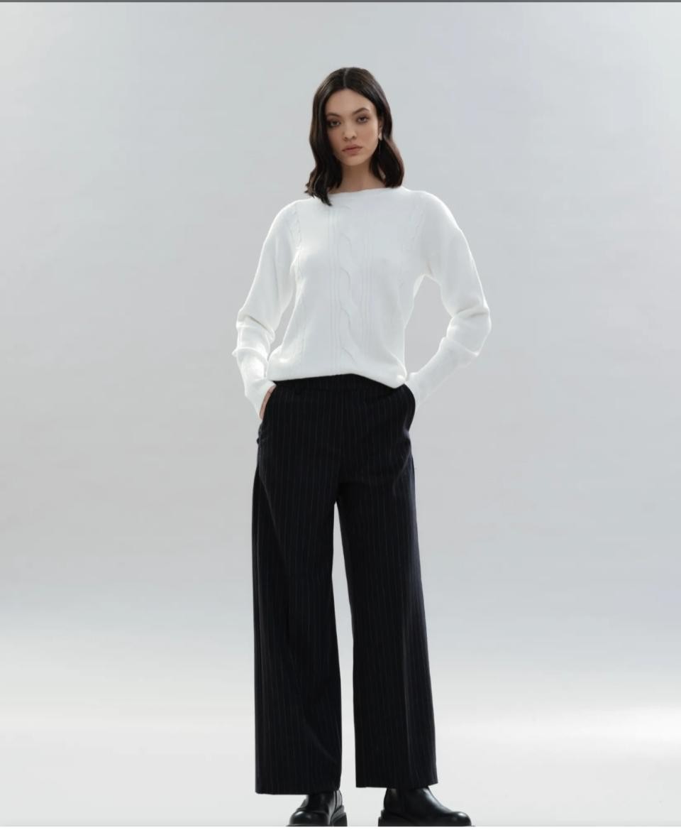 Completo con Pantalone gessato & Maglioncino in viscosa  WHITE WISE  Collezione 2021/22