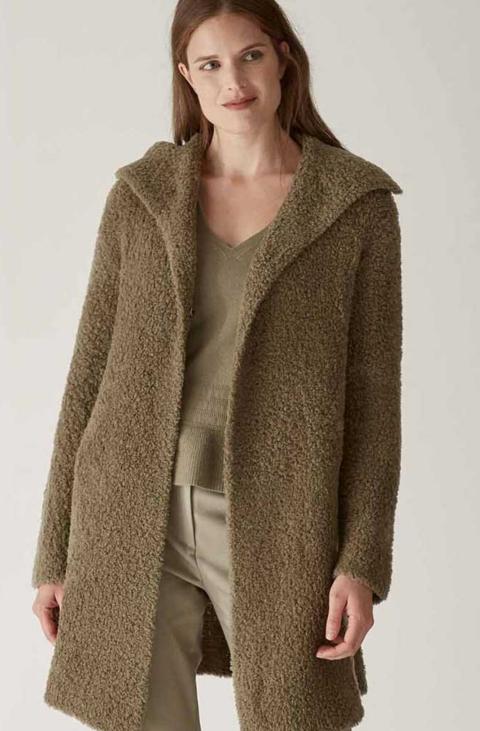 Giaccone in lana bouclé color verde salvia  ELENA MIRO' Collezione 2021/22