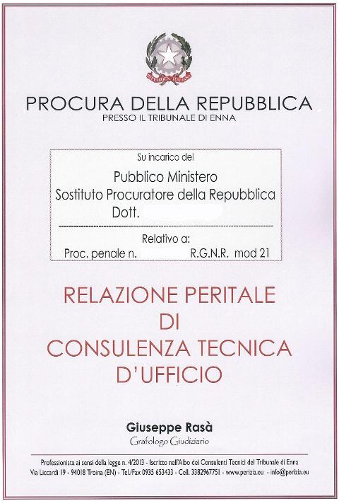 perito grafologo giudiziario (ex  calligrafo) RGcinque 6 - Troina (Enna)