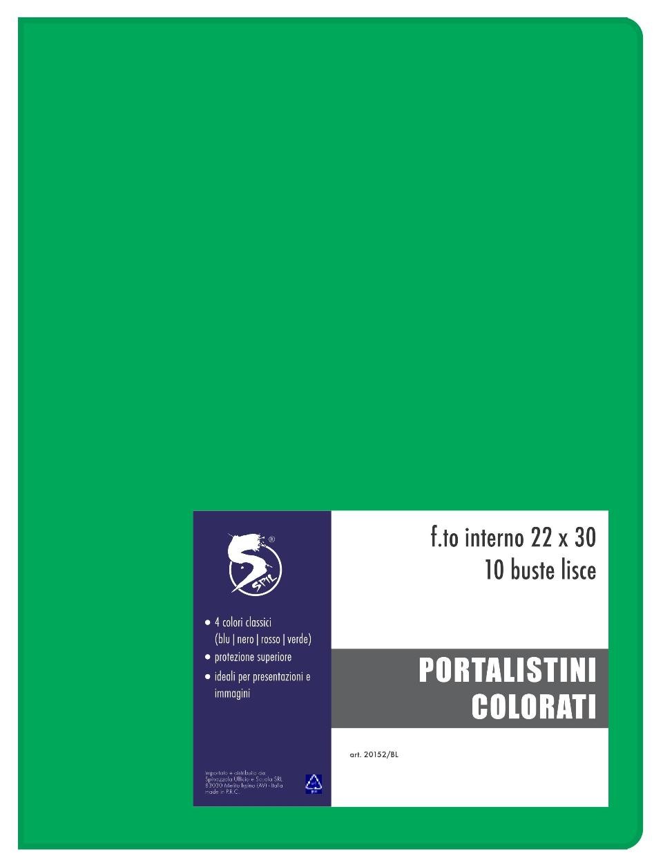 SPIL PORTALISTINO 40 FOGLI VERDE SPIL  PORTALISTINO COLORATO