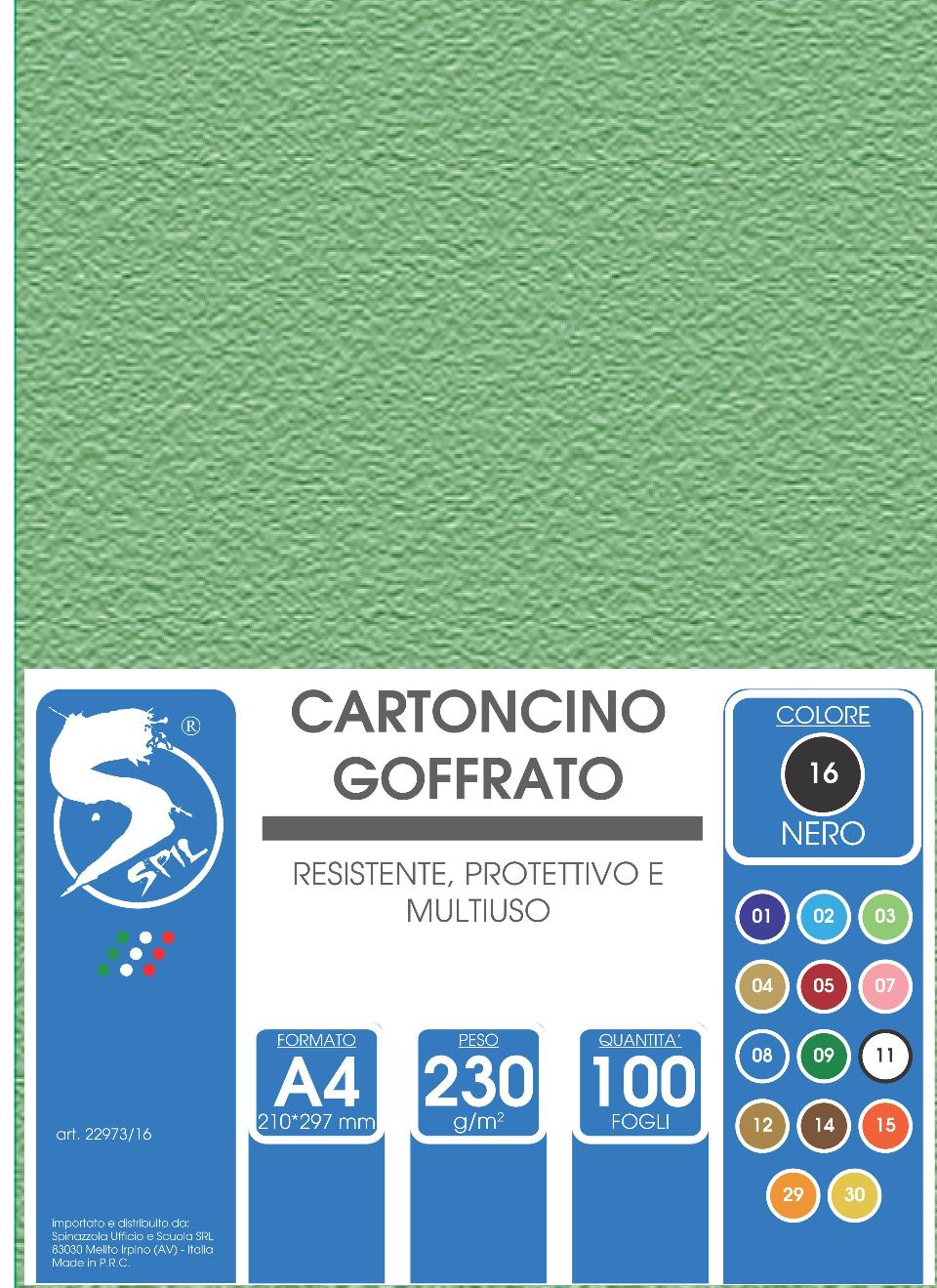 SPIL CARTONCINO GOFFRATO A/4 OCRA 230GR 100FG SPIL  CARTONCINO GOFFR ATO