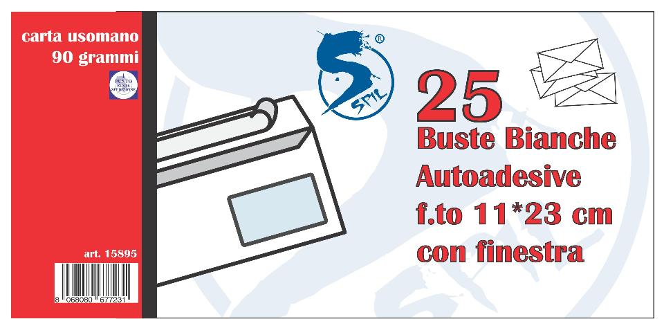 SPIL BUSTA BIANCA 11*23 C/F C/A 80GR 500PZ SPIL  BUSTE SPEDIZIONE