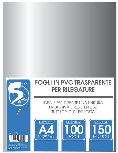 SPIL COPERTINA IN PVC TRASPARENTE A4 100FF 150MIC SPIL copertine pvc