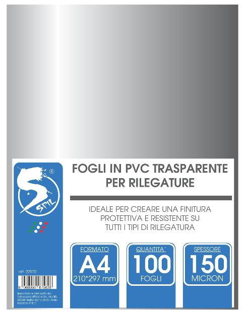 SPIL COPERTINA IN PVC TRASPARENTE A3 100FF 200MIC SPIL  copertine pvc