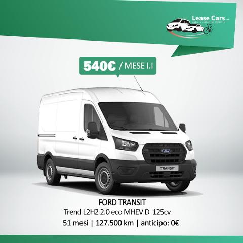 Noleggio Lungo Termine All Inclusive Ford Transit MHEV 2.0D 125cv L2H2