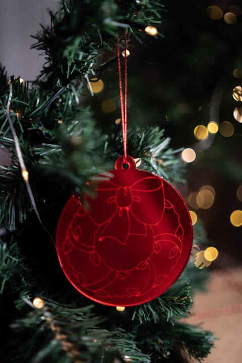 Pallina di Natale specchiata con incisione Ghirlanda natalizia classica Regplex  in Plexiglas