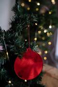 Pallina di Natale specchiata con incisione Sacra Famiglia Regplex in Plexiglas PN-68
