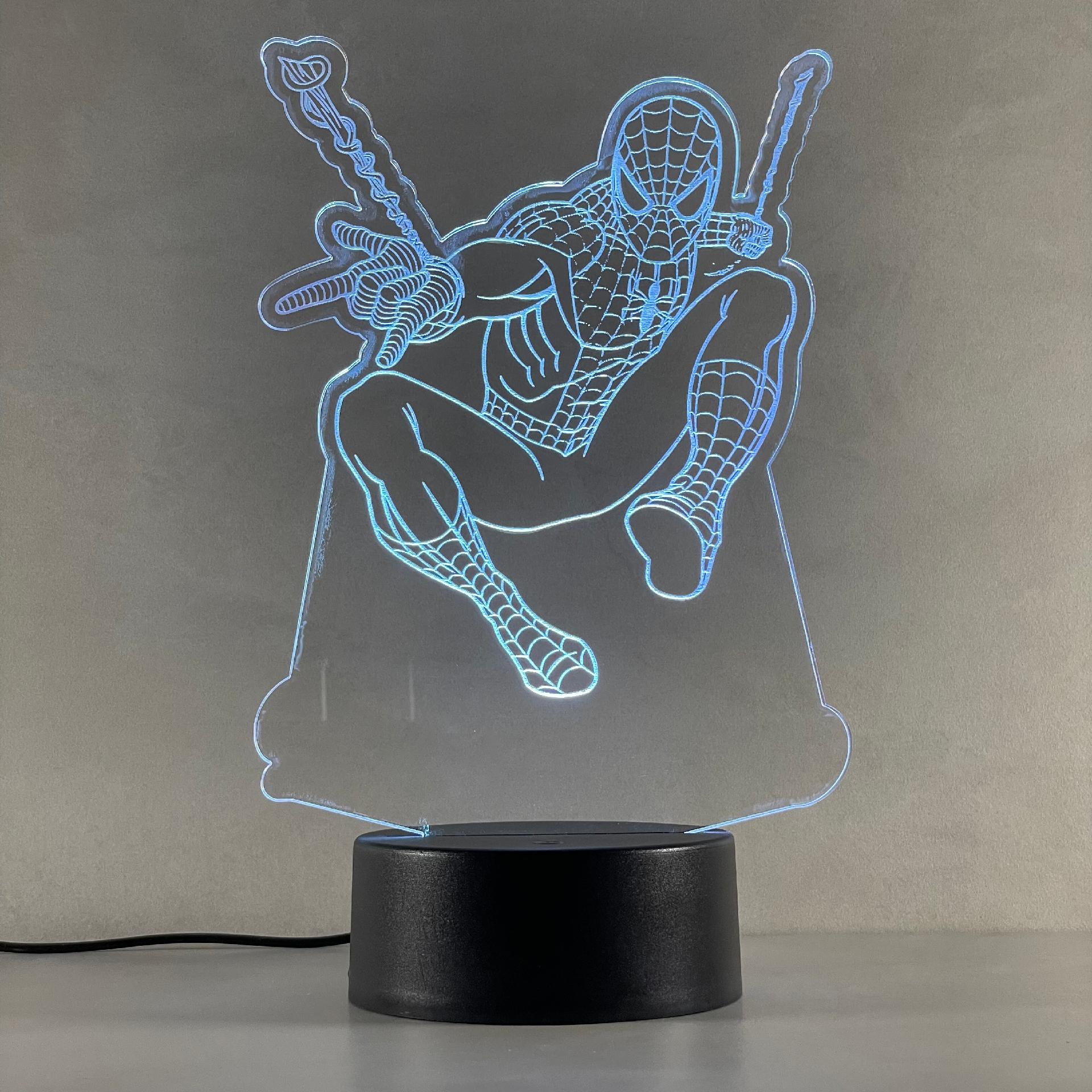 Lampada SpiderMan con Scritta Personalizzata Regplex Base LED RGB - Marineo  (Palermo)
