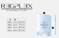 Parafiato in plexiglass Verticale Regplex Linea Sicurezza