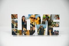 Scritta LOVE Foto-Collage in Plexiglas Regplex Personalizzata