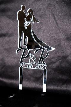 Cake Topper Oggi Sposi in Plexiglass Regplex Scritta Personalizzata
