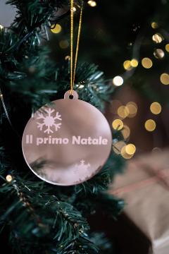 Pallina di Natale - "Il Primo Natale di... " - Decorazioni in Plexiglas Regplex Scritta Personalizzata PNP-3