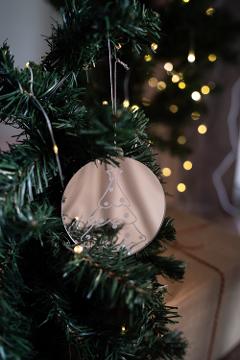Pallina di Natale specchiata con incisione Albero di Natale Regplex in Plexiglas PN-14