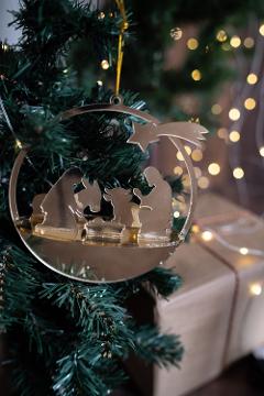 Pallina di Natale specchiata 3D Notte di Natale Regplex in Plexiglas PN-18