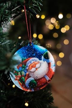 Pallina di Natale con stampa di Babbo Natale Regplex in Plexiglas PN-21