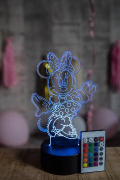 Lampada Minnie con Scritta Personalizzata Regplex Base LED RGB