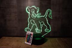 Lampada Il Re Leone - Simba con Scritta Personalizzata Regplex Base LED RGB