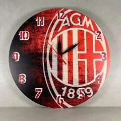 Orologio da parete in Plexiglas Milan Regplex tema Squadre Calcio