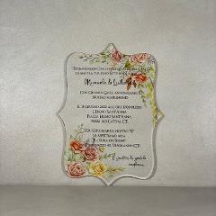 Partecipazioni in Plexiglas personalizzate - Floreale profilo Irregolare Regplex Eventi - Wedding - Cerimonie - Matrimonio - Feste