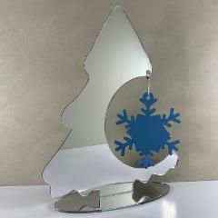 Albero con pallina Fiocco di Neve - Decoro Natalizio Regplex in Plexiglass