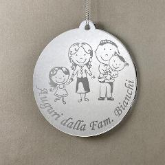 Pallina di Natale tema Famiglia Regplex Scritta Personalizzata PNP-28