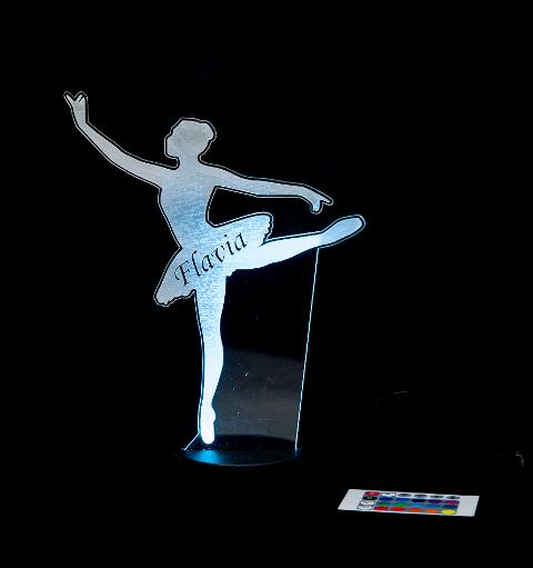 Lampada Ballerina con Scritta Personalizzata Regplex Base LED RGB