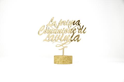 Top Cake scritta - La Prima Comunione di ...- con Nome personalizzato in Plexiglas Regplex Decorazione per Torta