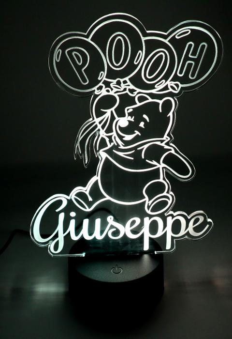 Lampada Winnie the Pooh con Scritta Personalizzata Regplex Base LED RGB